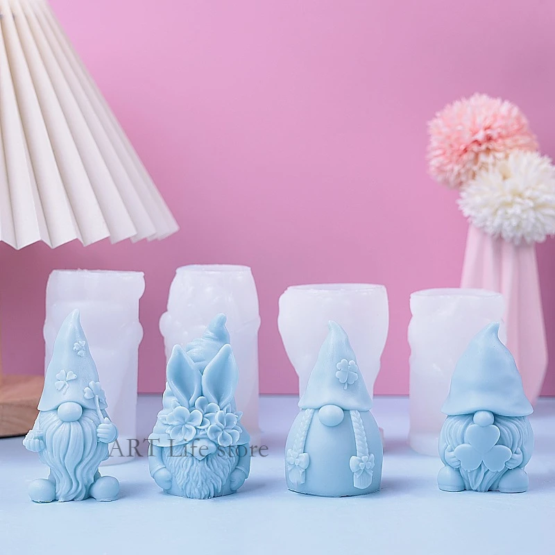 Candle Making Party - Christmas Dwarf Silicone Candle Mold 3d