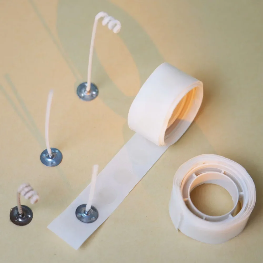 Candle Making Wicks - 100 Dots/Roll Candle Wick Stickers 10mm