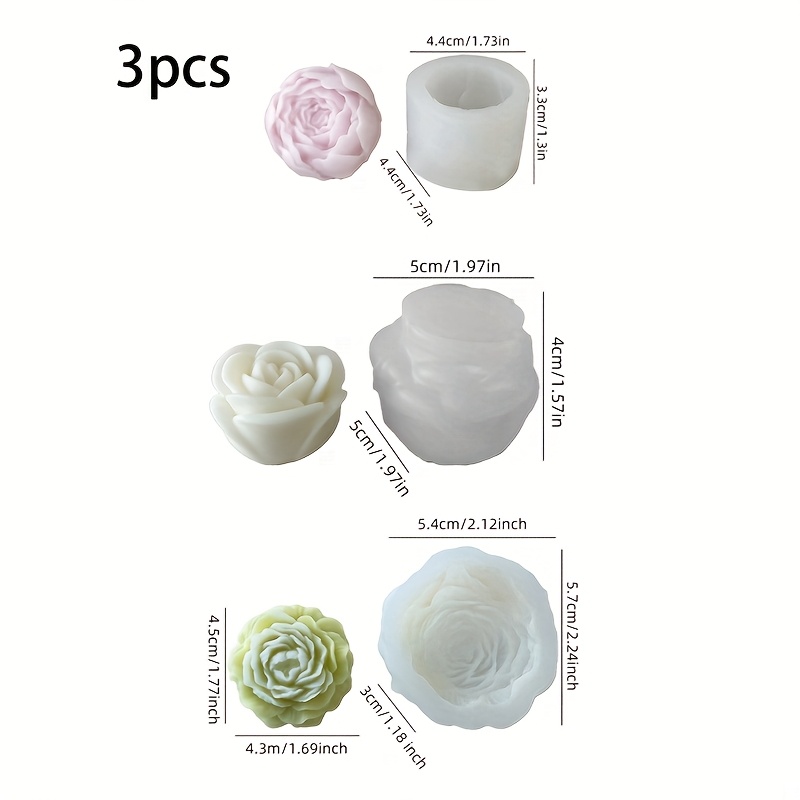 Candle Making Temperature - 3Set of floral silicone candle molds，Perfect