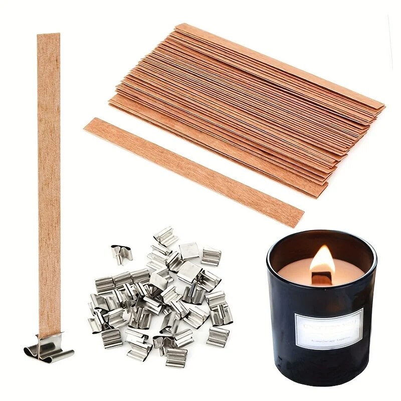 Candle Making Kit Beeswax - 30pcs High Quality Wooden Candle Wick