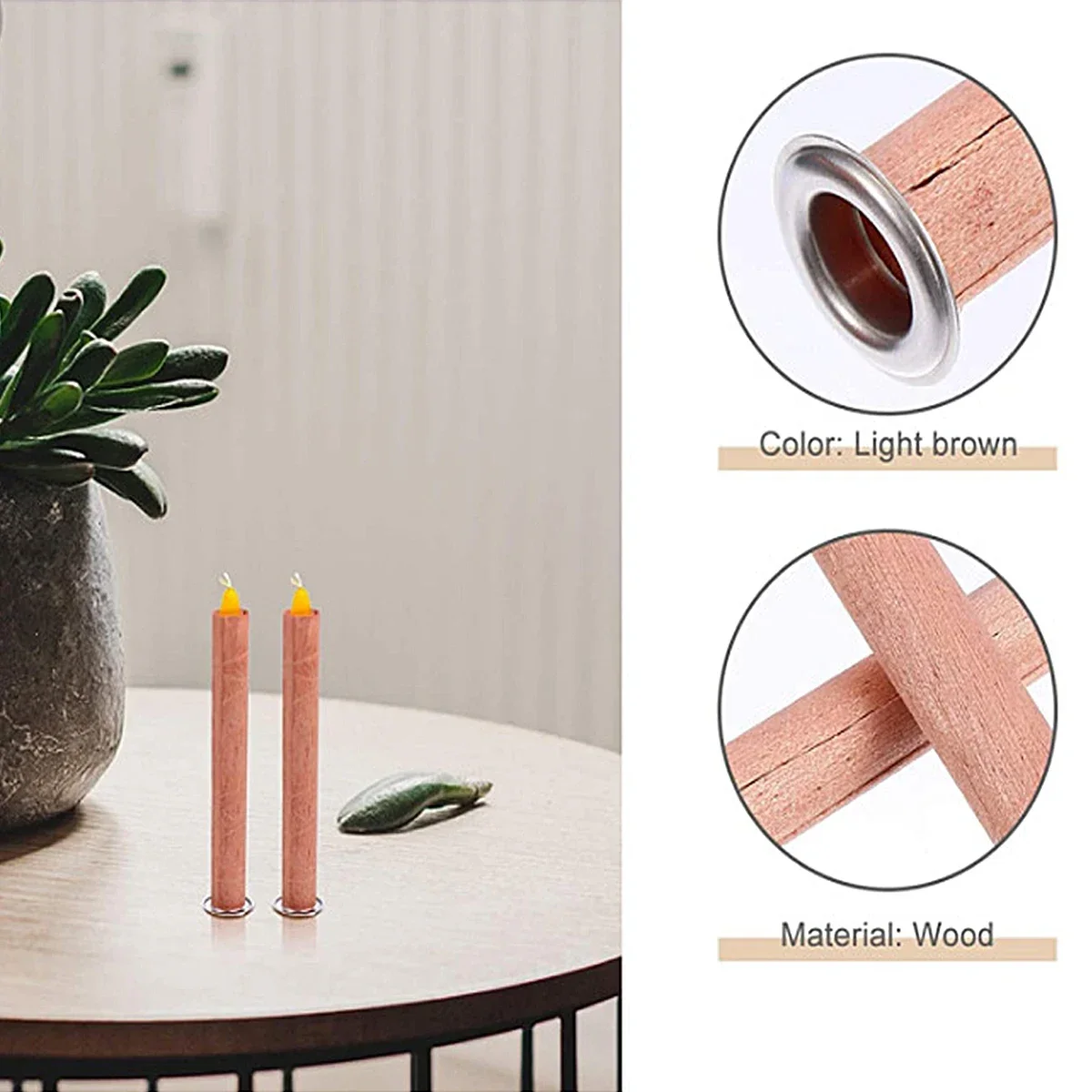 Candle Making Wicks - 10pcs/set Tubular Wooden Wicks Natural Smokeless