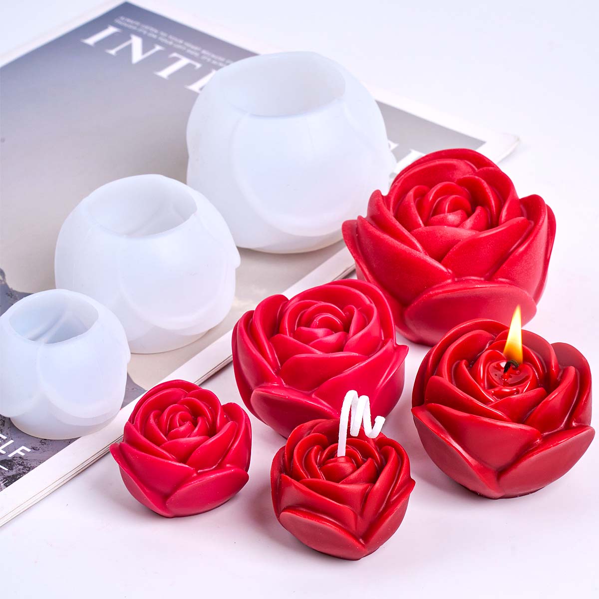 Candle Making Party - 3D Flower Shape Silicone Candle Mold