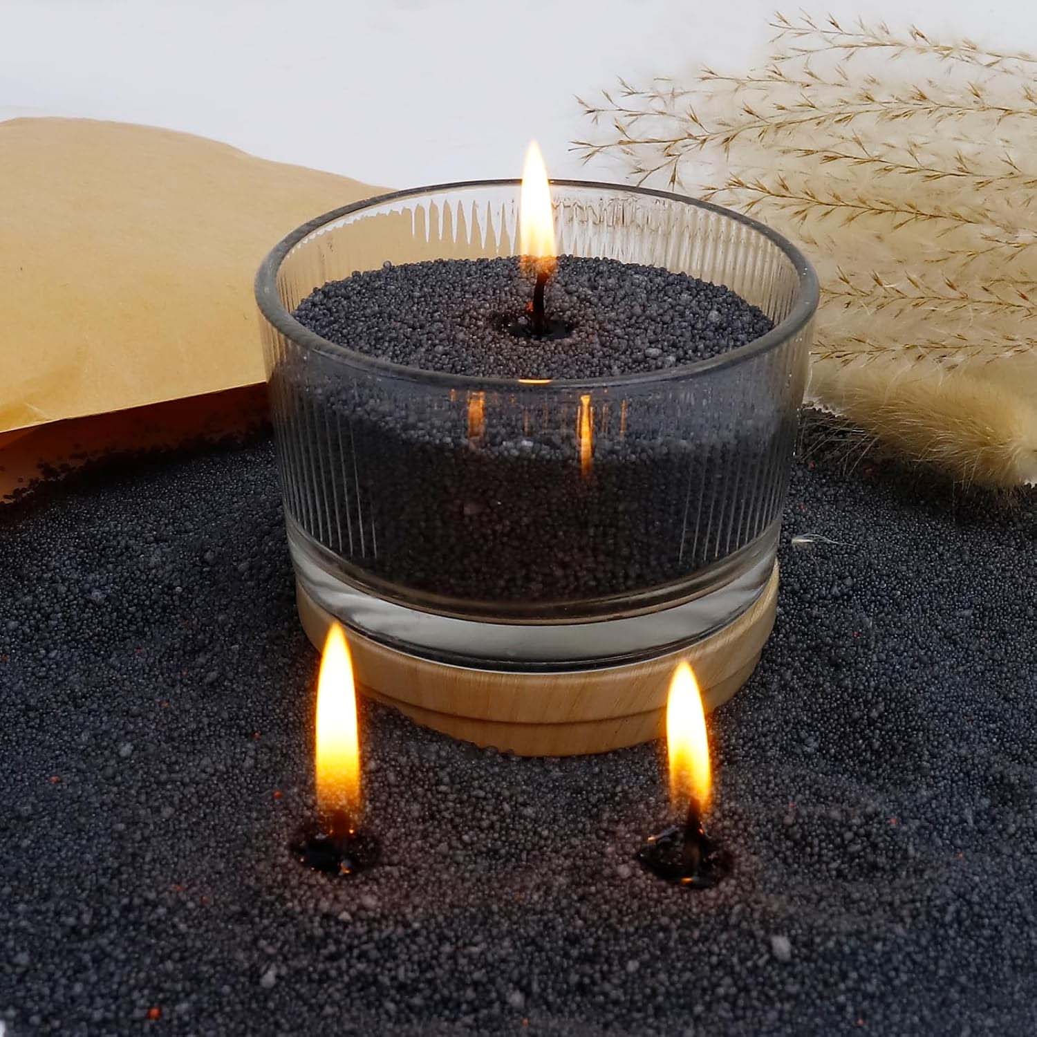 Candle Making Wicks - Black Candle Sand with Wick, 200g