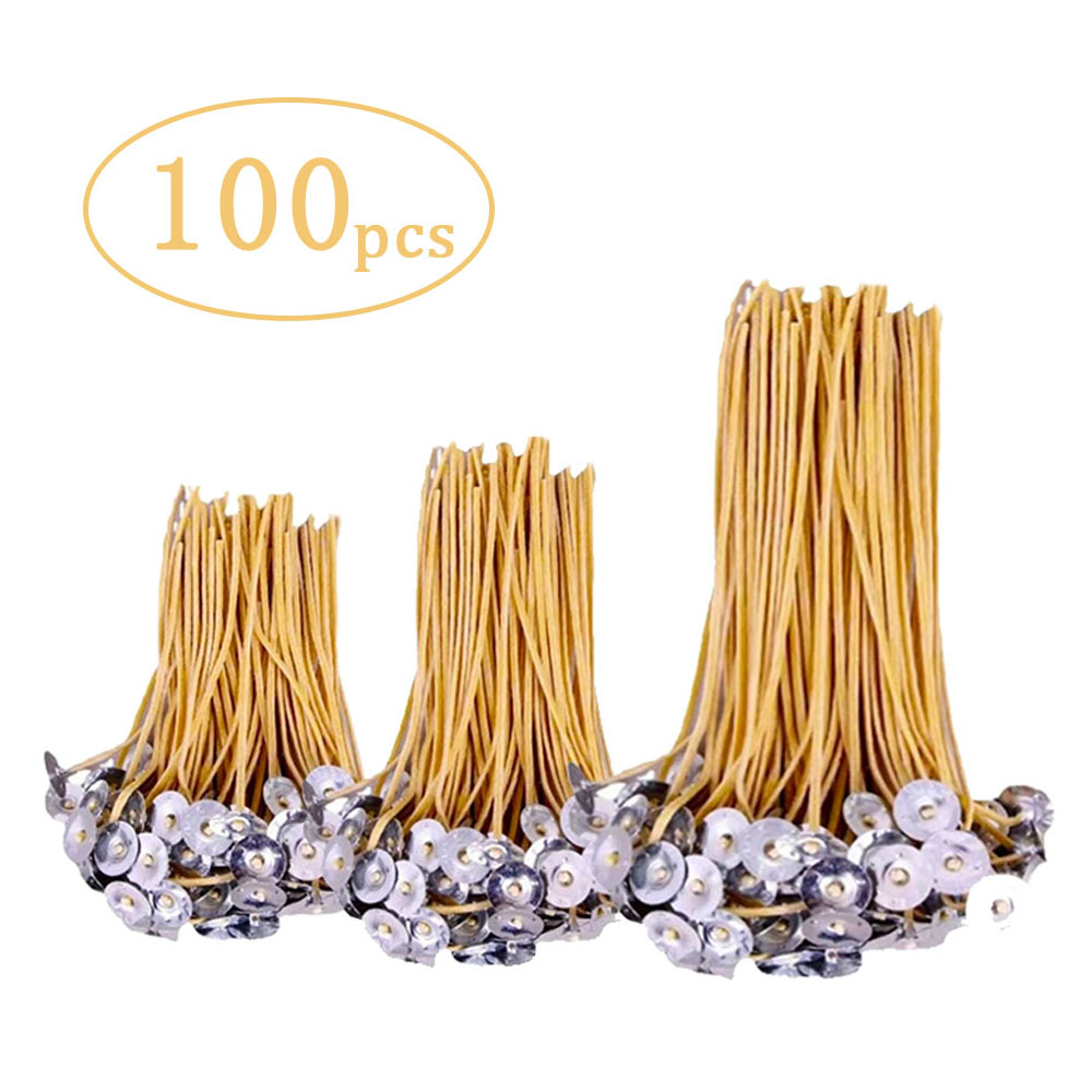 Candle Making Kit Beeswax - 100Pcs Beeswax Candle Wicks 9-20cm Pre-Waxed