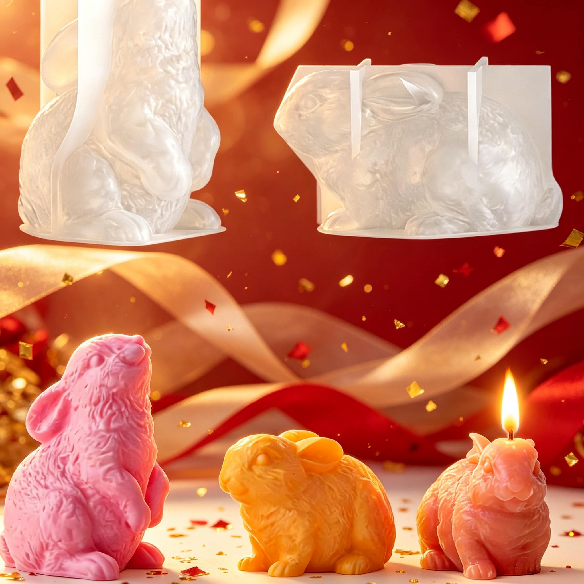Candle Making Party - 3D Rabbit Silicone Candle Mold 2