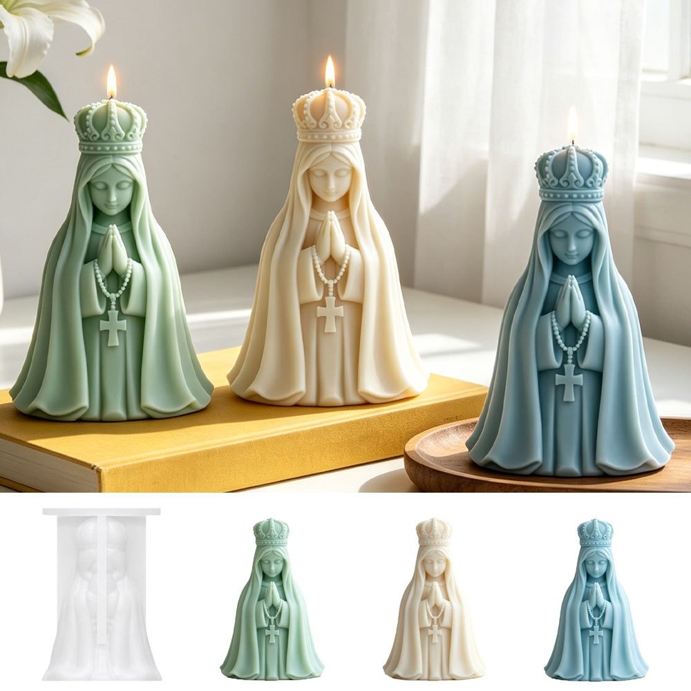 3D Crown Virgin Mary Silicone  - đánh giá và giá Candle Making Jelly