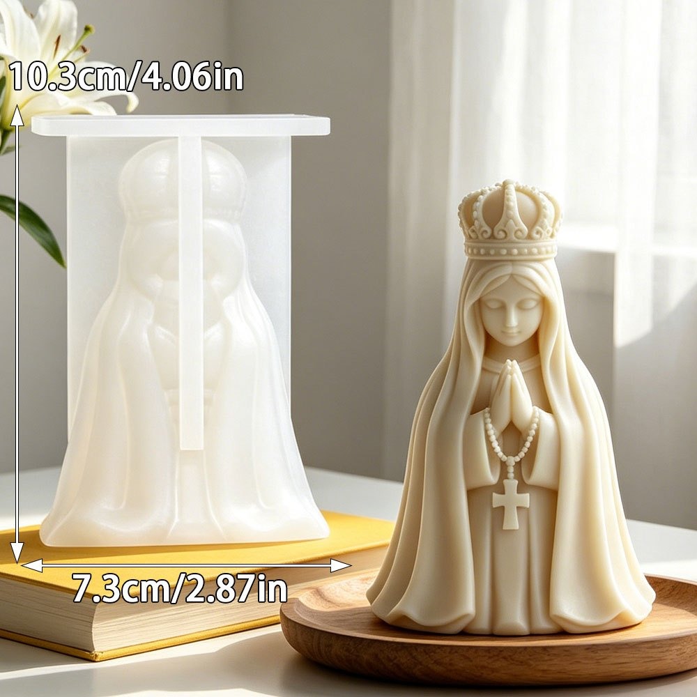 3D Crown Virgin Mary Silicone  - đánh giá và giá Candle Making Jelly