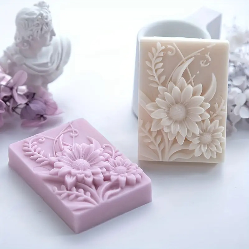 3D Flower Square Soap Silicone - đánh giá và giá Candle Making Party