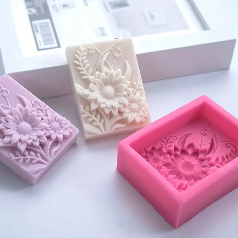 3D Flower Square Soap Silicone - đánh giá và giá Candle Making Party