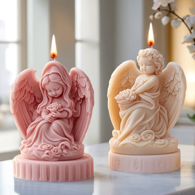 3D cute couple angel candle mo - đánh giá và giá Candle Making Temperature