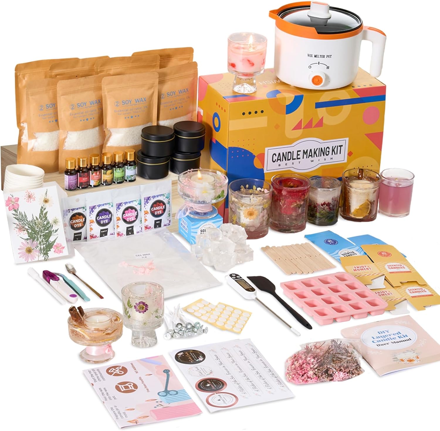 2-in-1 Soy & Jelly Wax DIY Can - đánh giá và giá Candle Making Kit For Beginners