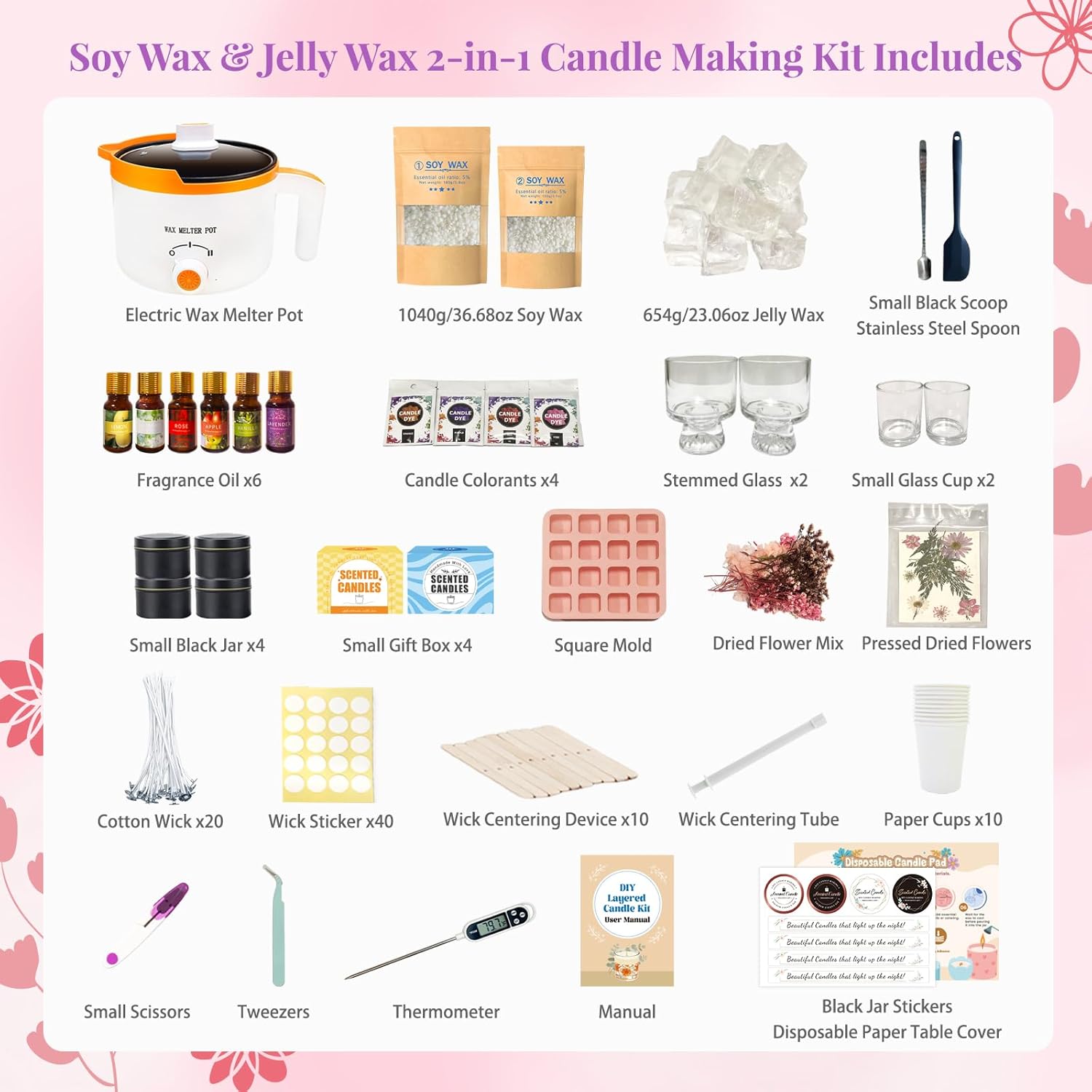 2-in-1 Soy & Jelly Wax DIY Can - đánh giá và giá Candle Making Kit For Beginners