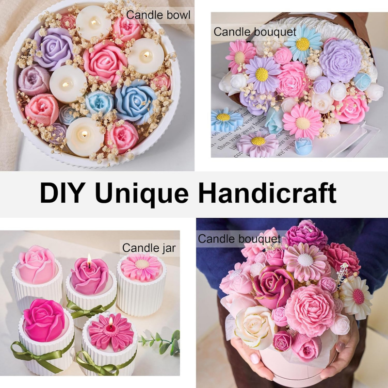 5Flower Candle Mold Set，3D Flo - đánh giá và giá Candle Making Kit Diy