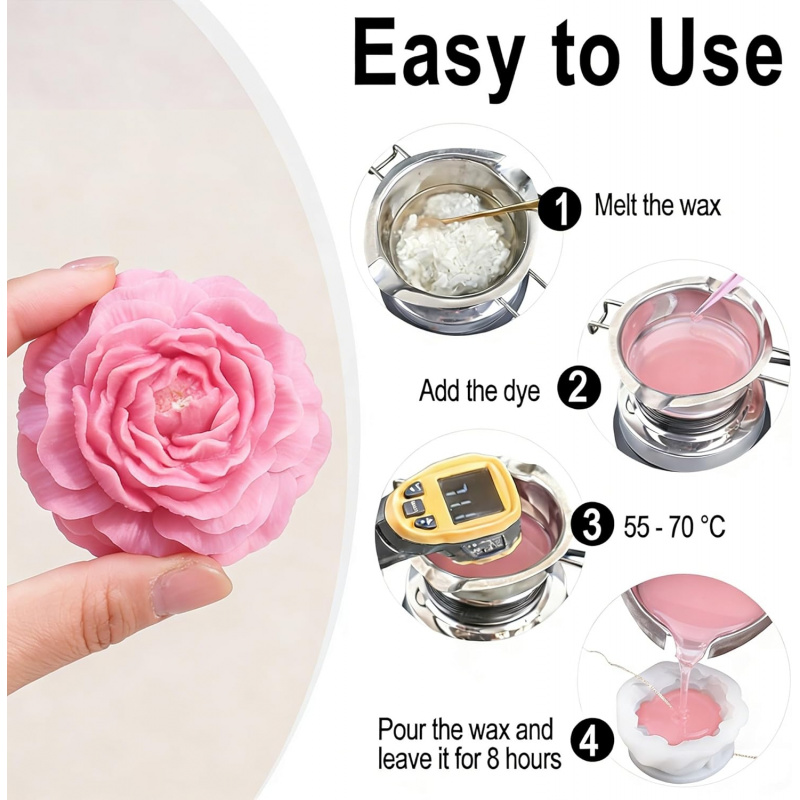 5Flower Candle Mold Set，3D Flo - đánh giá và giá Candle Making Kit Diy