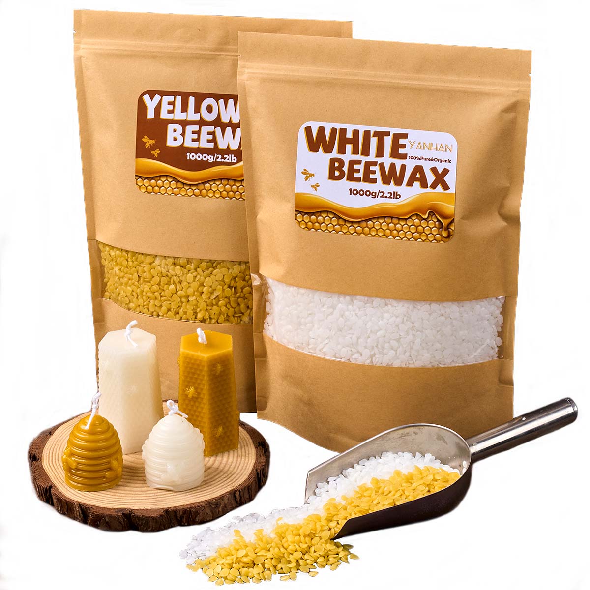 1000g Pure Natural Granular Wh - đánh giá và giá Candle Making Kit Beeswax