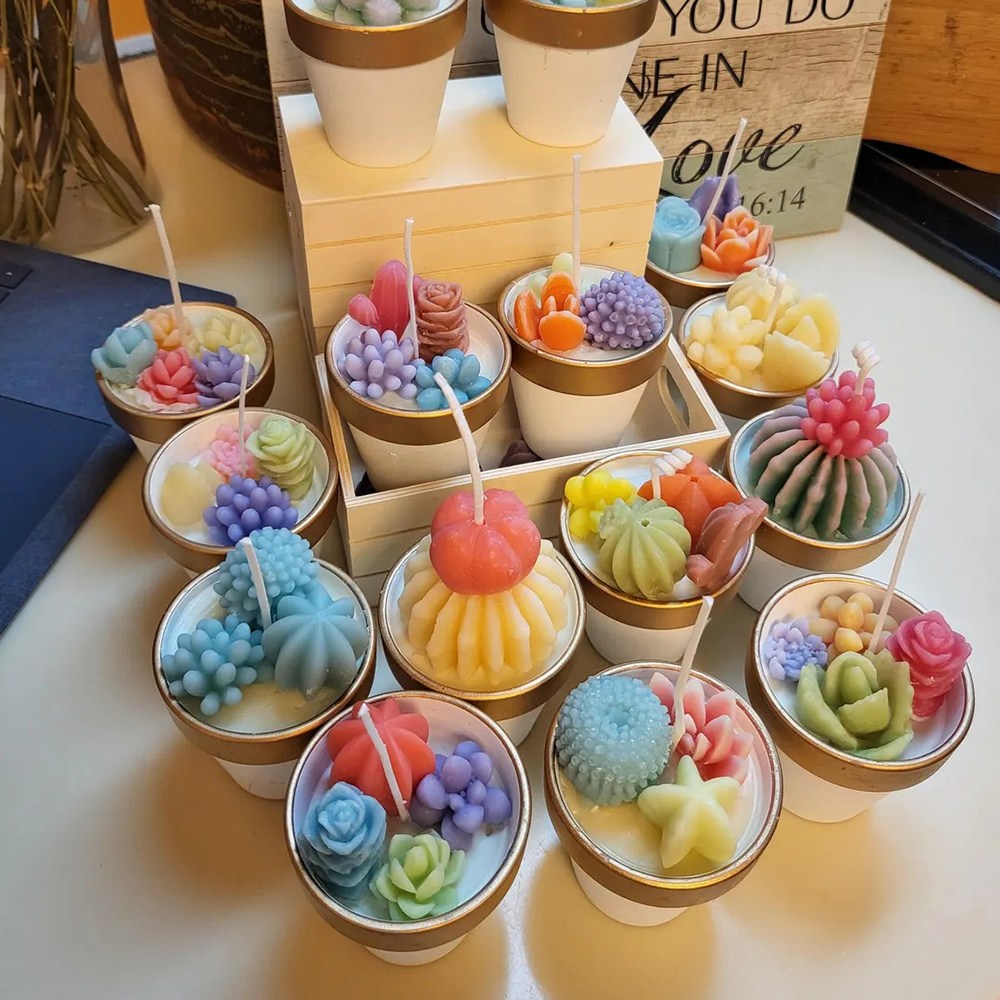 6pcs Succulent Silicone Candle - đánh giá và giá Candle Making Tips