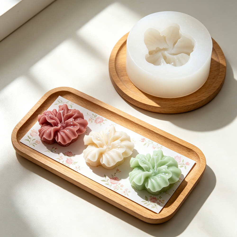 2pcs Hibiscus Flower Candle Mo - đánh giá và giá Candle Making Kit Diy