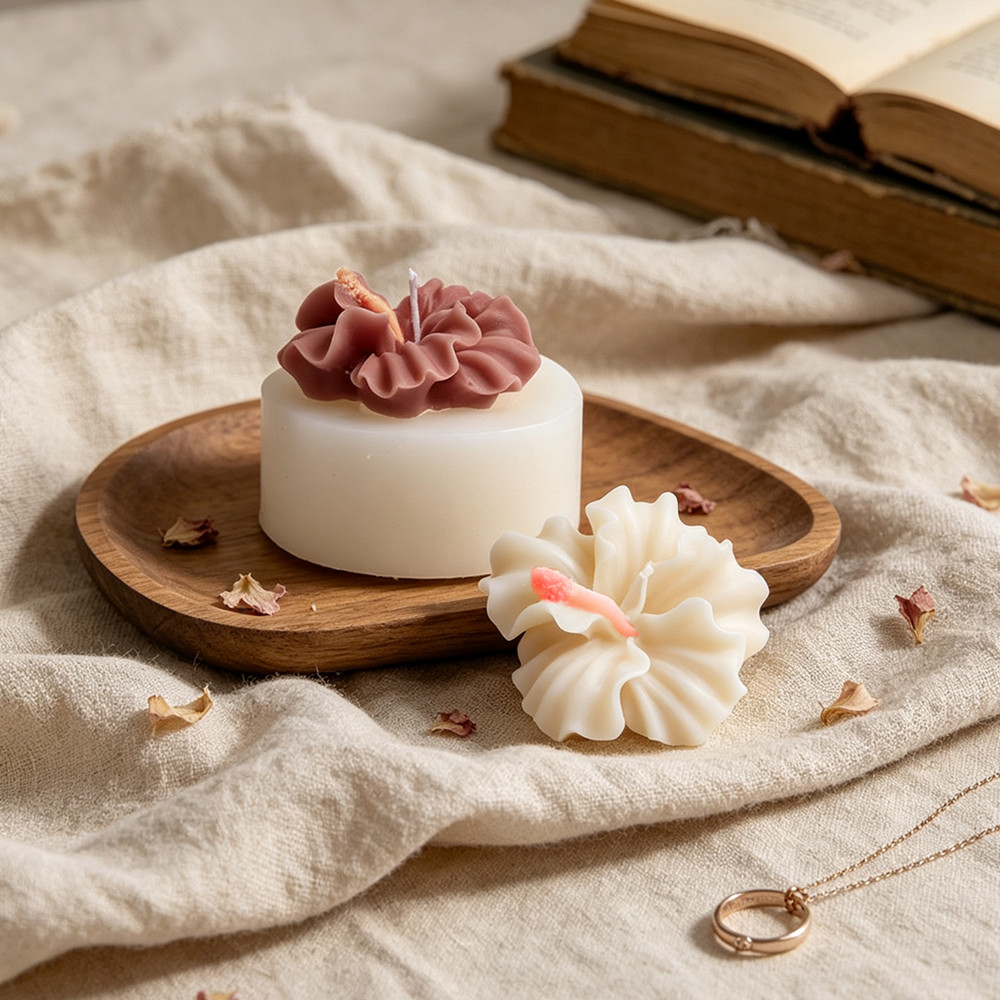 2pcs Hibiscus Flower Candle Mo - đánh giá và giá Candle Making Kit Diy